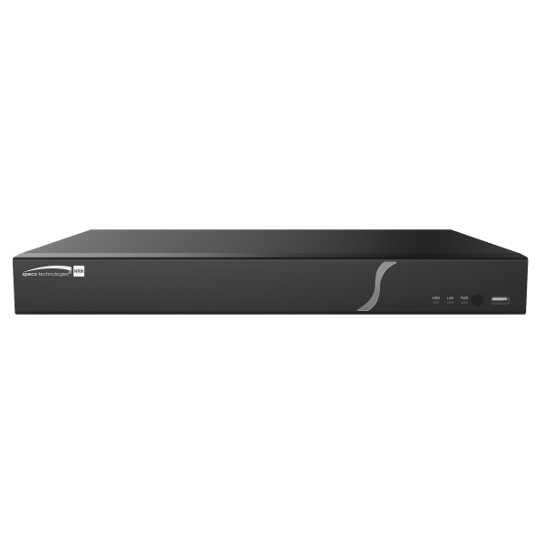 Speco Technologies N16NRN | 16 Channel 4K H.265 NDAA Compliant NVR with Smart Analytics and 16 Built-in PoE+ Ports, 2-32TB Storage
