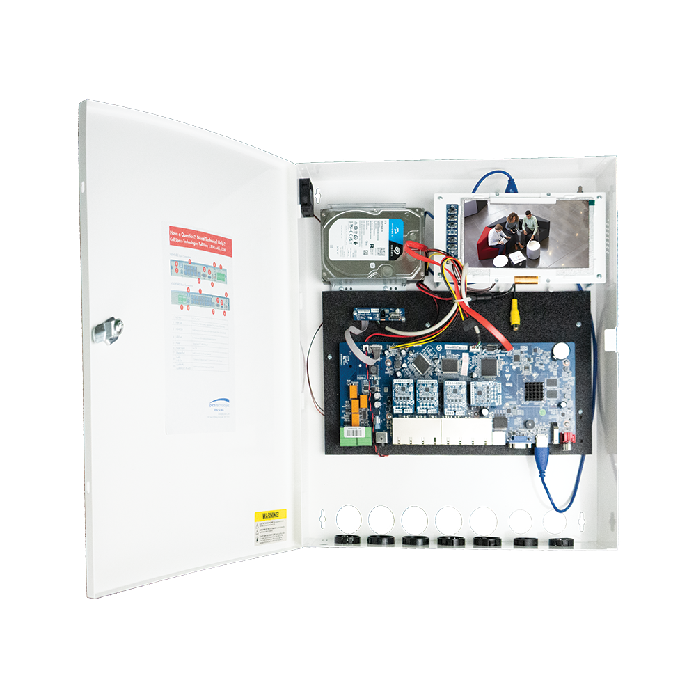 Speco Technologies N16WNREM12TB | 16 Channel Facial Recognition Wall Mount NVR with 16 Built-in PoE Ports and Monitor
