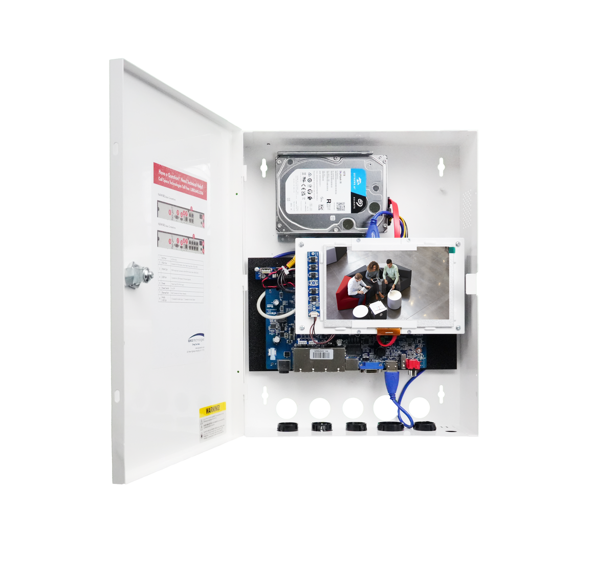 Speco Technologies N8WNRLM12TB | 8 Ch Wall Mount NRL with 8 Built-in PoE Ports with Monitor, 2-16TB Storage