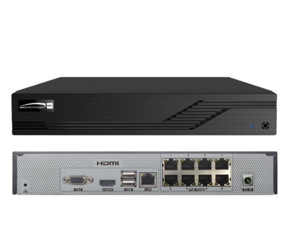 Speco Technologies N8NRV6TB | 8 Channel 8MP(4K) Network Video Recorder with 6TB HDD Included