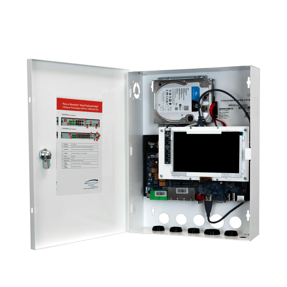 Speco Technologies N8WNRXM20TB | 8 Channel Wall Mount Network Video Recorder with Monitor and 20TB HDD Included