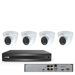 Speco Technologies ZIP4T1B | 4-Channel NVR Kit 4 × 4 MP Turret Cameras, 1 TB, No Junction Boxes