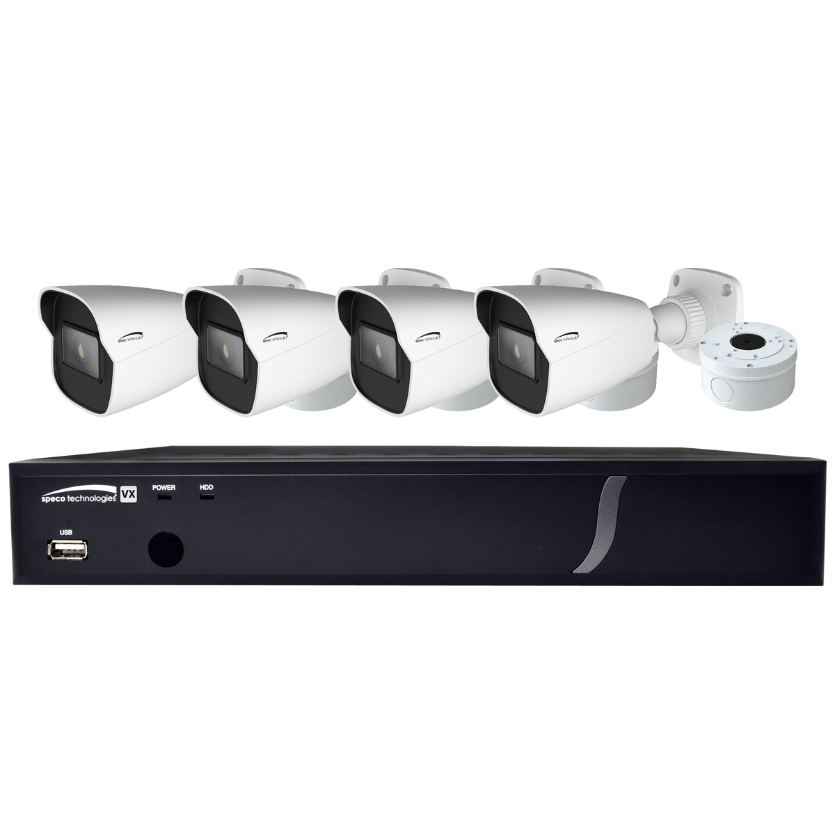 Speco Technologies ZIPT84B2 | 8CH HD-TVI DVR, 1080p, 120fps, 2TB with 4 IR Bullet Cameras