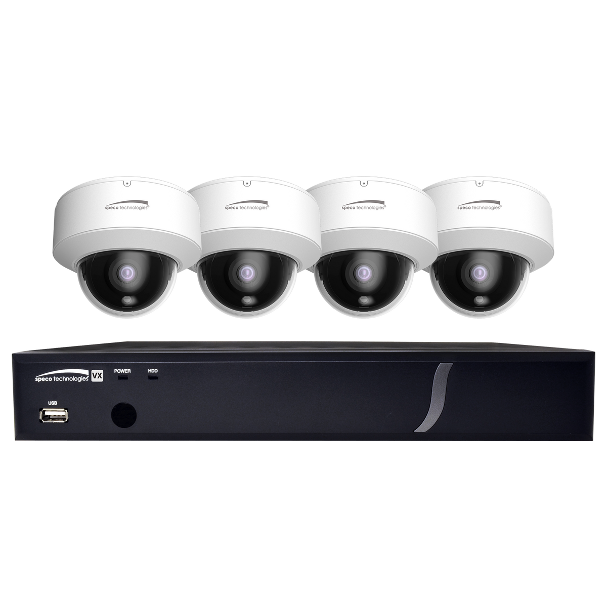 Speco Technologies ZIPT84D2 | 8CH HD-TVI DVR, 1080p, 120fps, 2TB with 4 Outdoor IR Dome Cameras