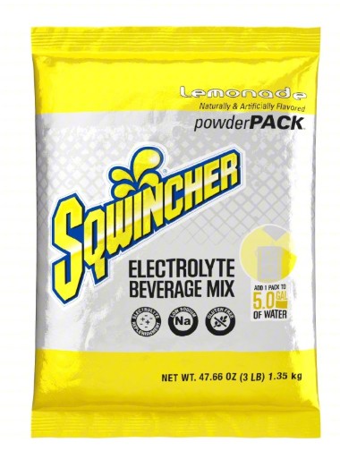 Sqwincher 159016403 | 5 Gallon Powder Pack Lemonade, 16 Packs
