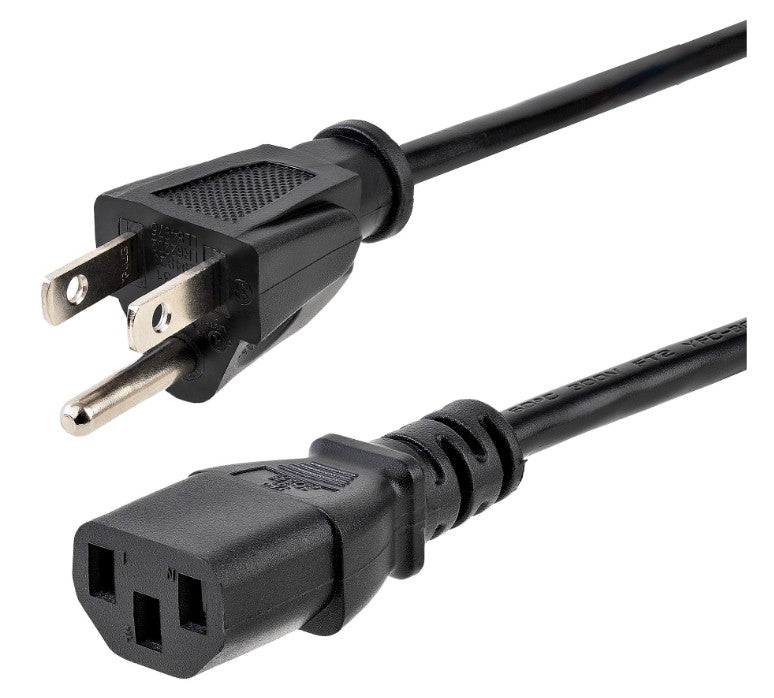 Startech.Com Ltd PXT10125 | 25ft (7.6m) Computer Power Cord, NEMA 5-15P to C13, 10A 125V, 18AWG, Black Replacement AC Power Cord, Printer Power Cord