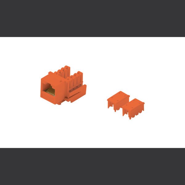 Steren 310-120OR | Cat5e Keystone Jack 90 Degree RJ45 Orang