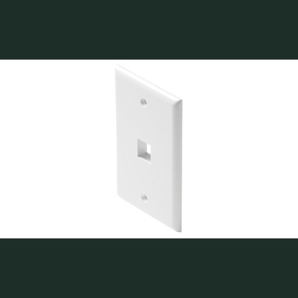 Steren 310-201WH | Wall Plate White, Keystone, 1-Cavity