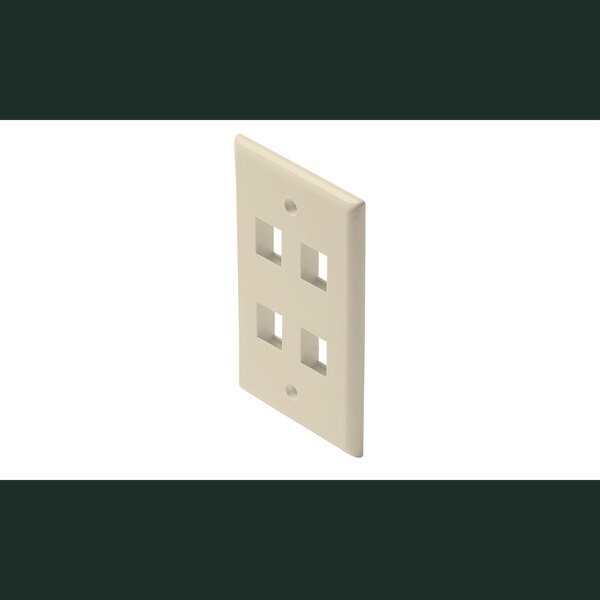 Steren 310-204IV | Wall Plate Ivory, Keystone, 4-Cavity
