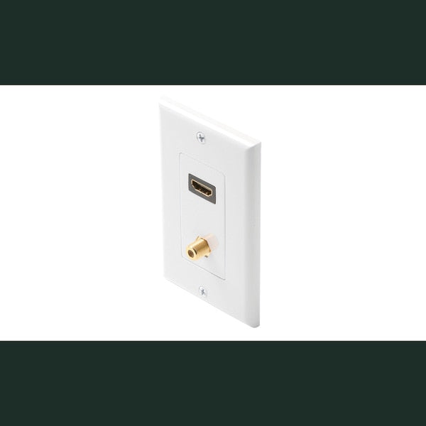 Steren 516-111WH | HDMI + 1-F81 Decorator Wall Plate White