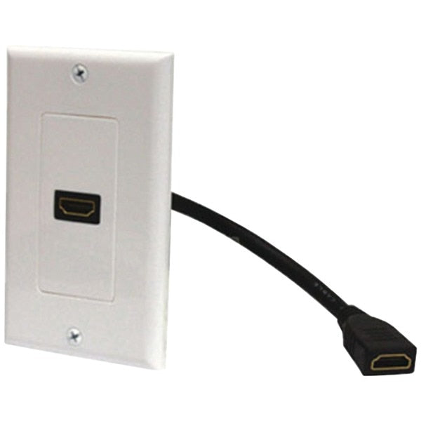 Steren 526-101WH | HDMI Wall Plate and Pigtail