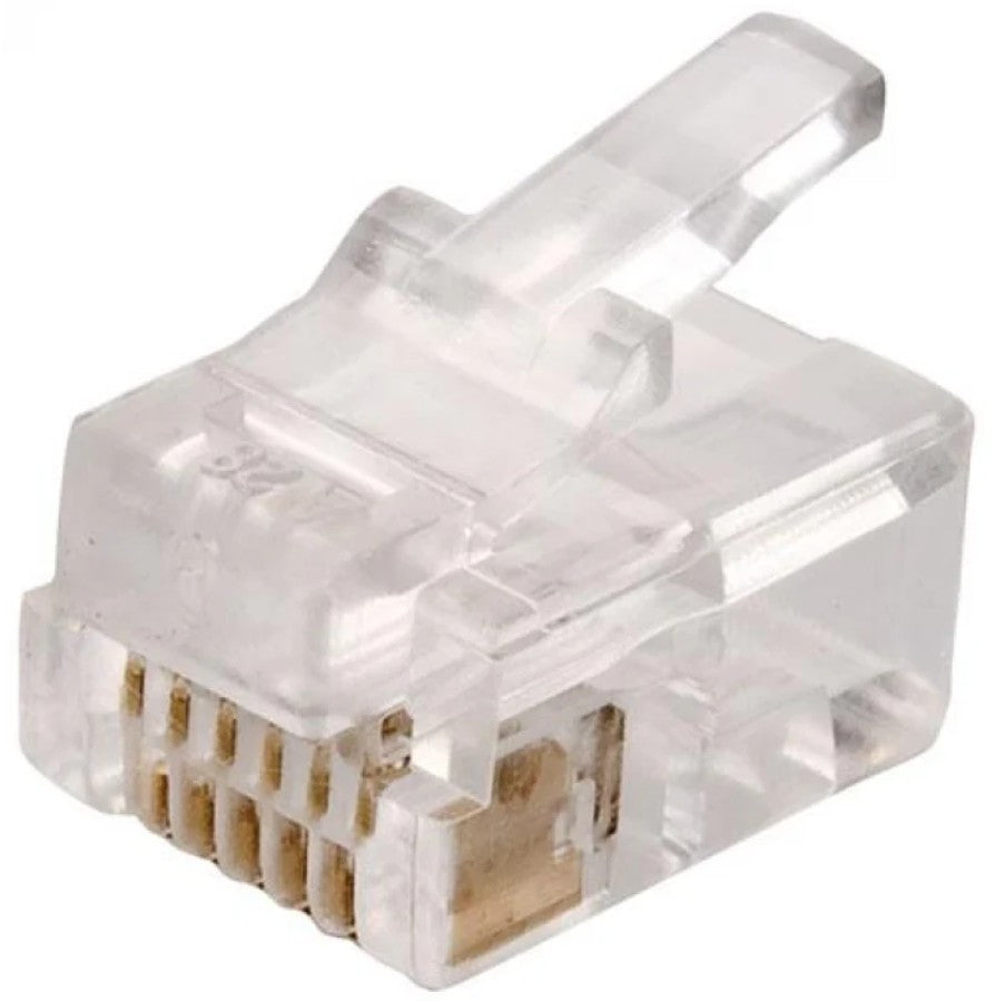 Steren Electronics - Usa 300-066 | Modular Plug 6C 6x6 RJ12 Flat Stranded - Gold-Plated