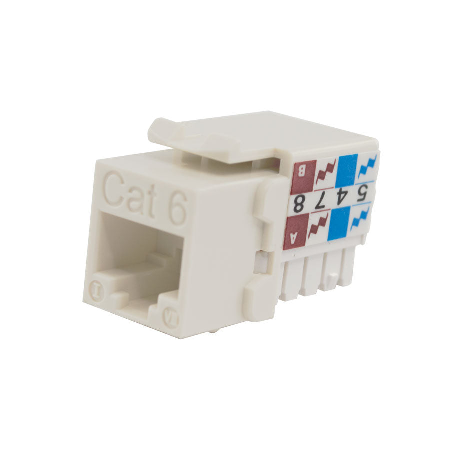 Structured Cable Products Inc CAT6-JACK-WT | Cat 6 Keystone Jack, 24 to 22 AWG, ABS, White