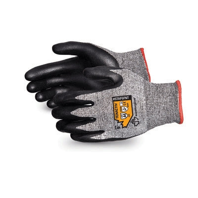 Superior Gloves STAFGFNT-9 | Superior Glove TenActiv Composite Filament Fiber Foam Nitrile Palm Cut-Resistant Gloves, Gray and Black Size 9