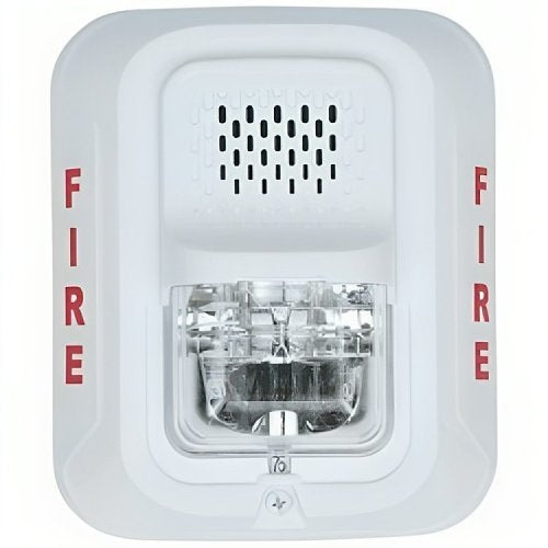 System Sensor P2GWLED | L-Series Indoor 2-Wire LED Compact Horn Strobe, Wall-Mount, Marked FIRE, Red / White