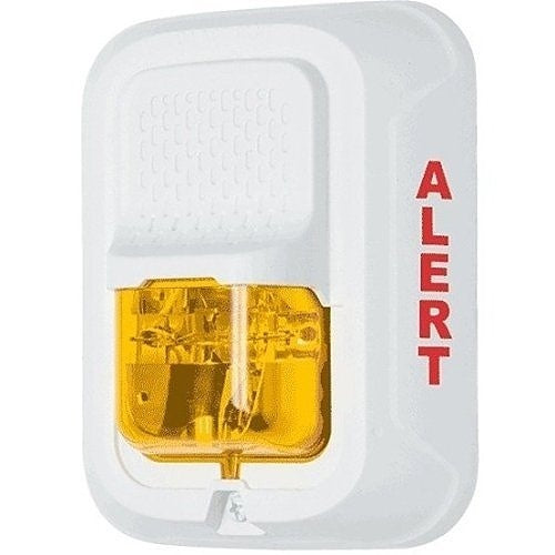 System Sensor SWLED-ALERT | L-Series Wall-Mount Strobe with LED, "ALERT" Marking, Amber Lens, White