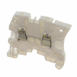 TE Connectivity 1SNK505065R0000 | White, feed through terminal block with 5.2 mm spacing, 20 Amp rated UL current and screw clamp connection