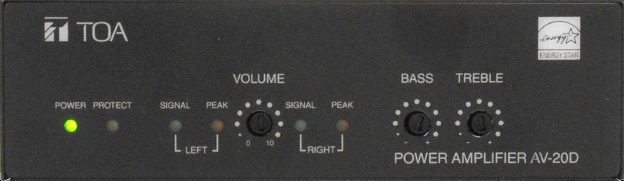 TOA Electronics AV-20D AM | Dual-Channel Compact Plenum Rated Micro Power Amplifier
