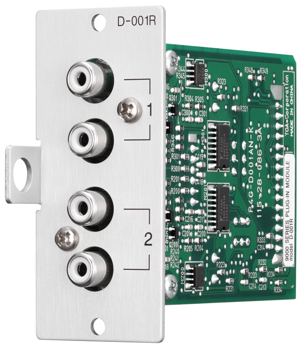 TOA Electronics D-001R | Dual-Channel Unbalanced Line Input Module with DSP and Dual RCA Jacks per Input