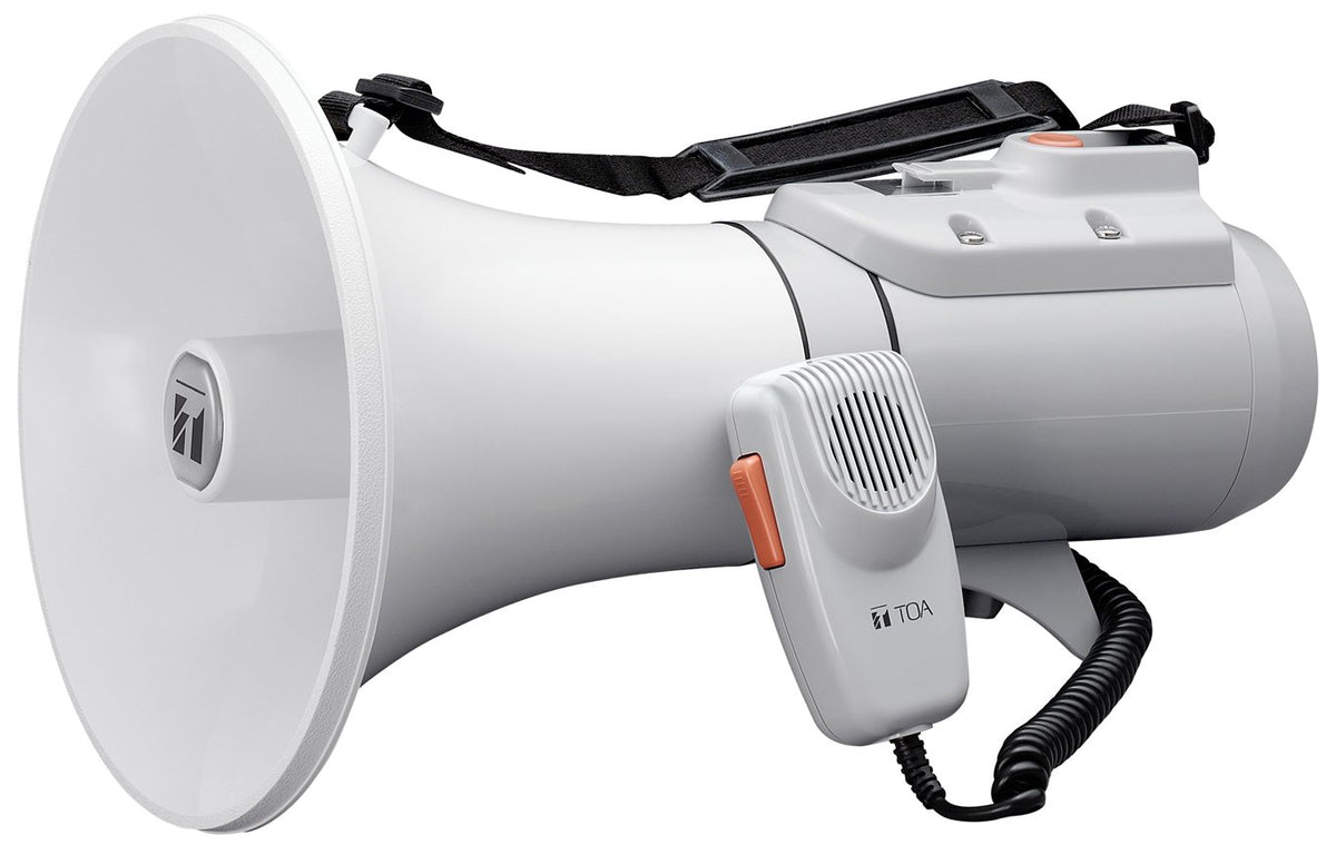 TOA Electronics ER-2215W | 15W Shoulder Megaphone with Whistle, White or Gray