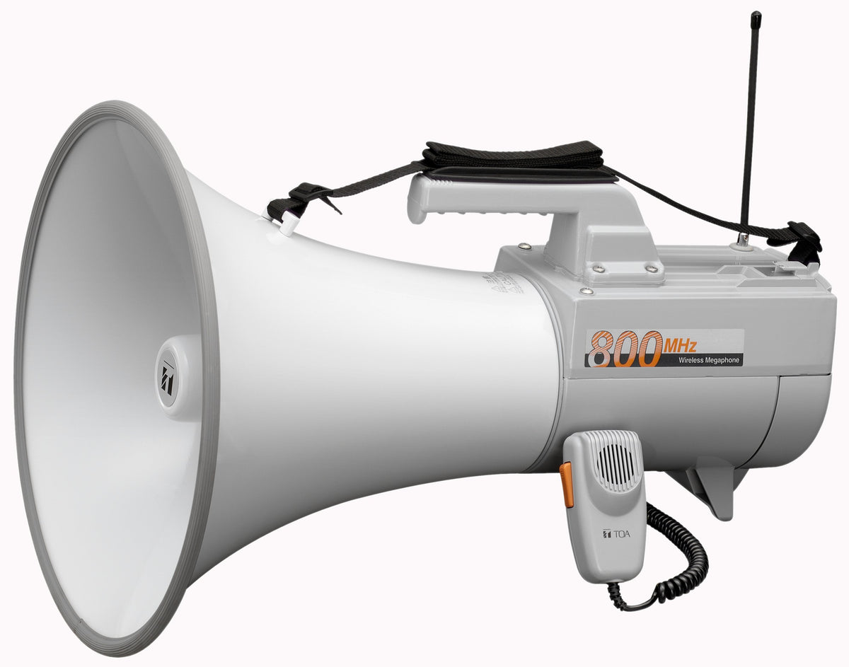 TOA Electronics ER-2930W | 45W Shoulder Megaphone with Whistle and Wireless Microphone Option, White or Gray