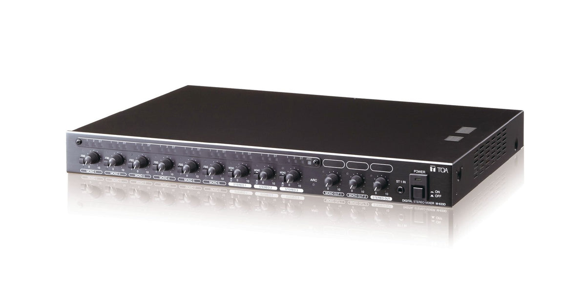 TOA Electronics M-633D CU | Rackmountable Digital Stereo Mixer, 6 Mono / 3 Stereo Inputs
