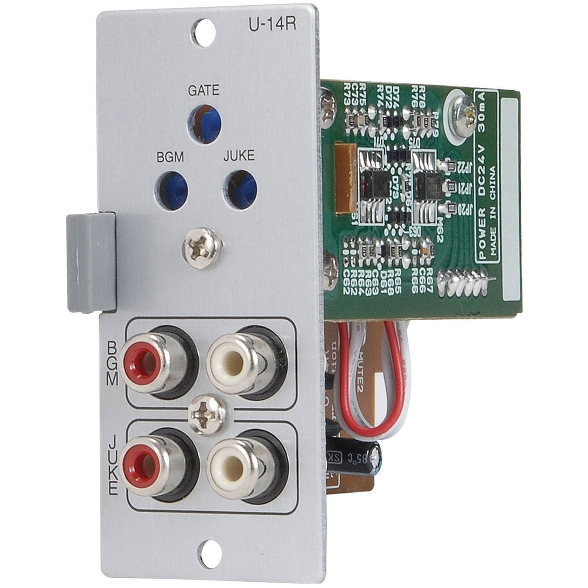 TOA Electronics U-14R | Unbalanced Stereo Input Module for Jukebox with Automatic Gain Control, Dual RCA Female