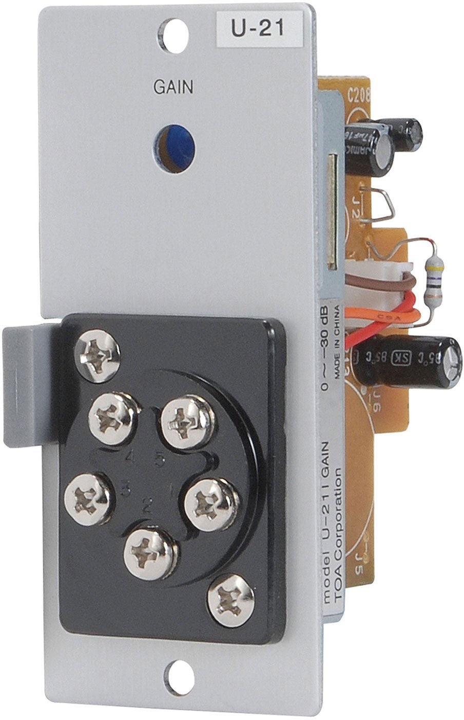 TOA Electronics U-21S | Unbalanced Line Input Module with Remote Volume Control, Screw Terminals