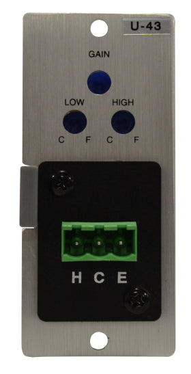 TOA Electronics U-43S | Unbalanced Line Input Module with Mute-Send, Removable Terminal Block