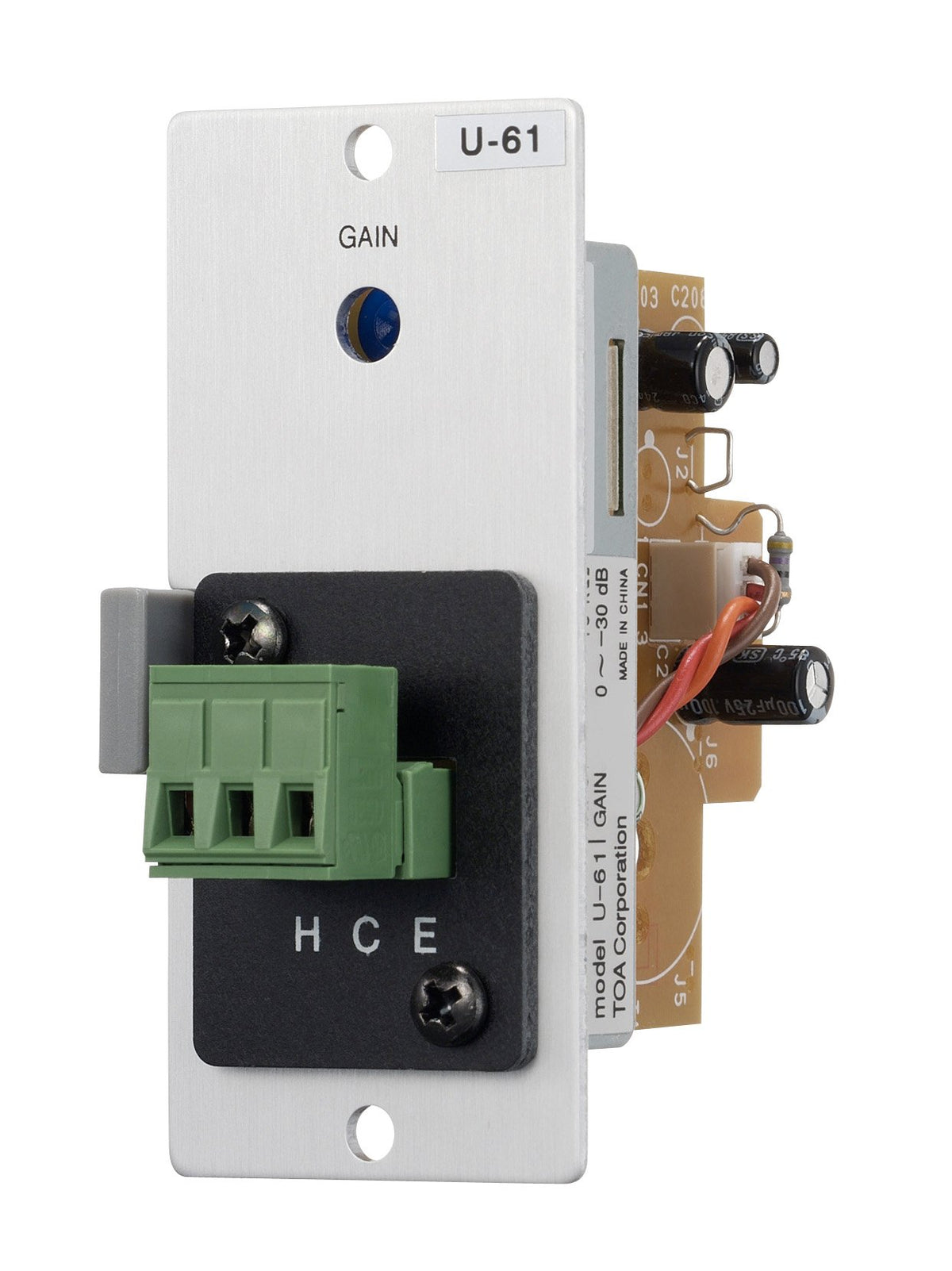 TOA Electronics U-61S T | Unbalanced Line Input Module with Compressor, Removable Terminal Block