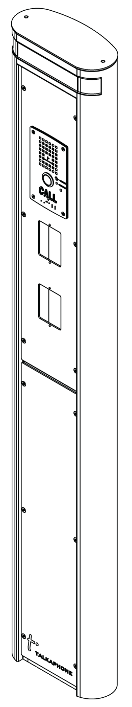 Talk-A-Phone AC-PM-4C-OCS | Via Series Access Control Pedestal (55-Inch) With IP Call Station And Dual Single-Gang Mounting Points