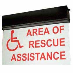 Talk-A-Phone ETP-SIGN/LD | Deluxe Lighted Area of Rescue Sign with battery back-up