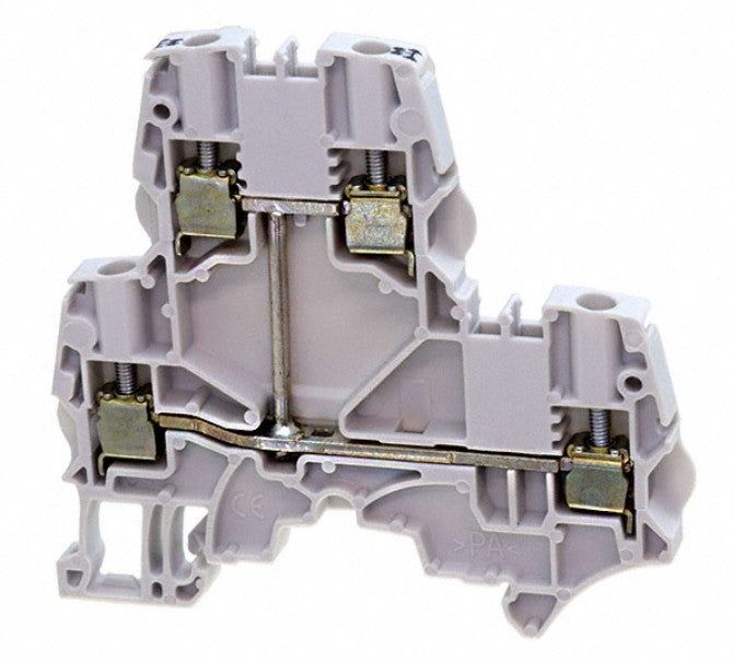 TE Connectivity 1SNK505211R0000 | Screw Clamp Terminal Block, 1-Circuit, Block Feed-Through, 4 Positions, 29 A, 15.3 G, TH35-15, TH35-7.5