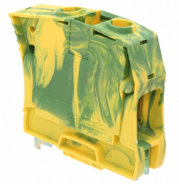 TE Connectivity 1SNK516150R0000 | Screw Clamp Terminal Block, 1-Circuit, Ground, 2 Positions, 2200 V, 81.8 G, TH35-15, TH35-7.5