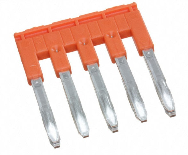 TE Connectivity 1SNK905305R0000 | Orange, 5 pole type JB5-5, 32 Amp jumper bar