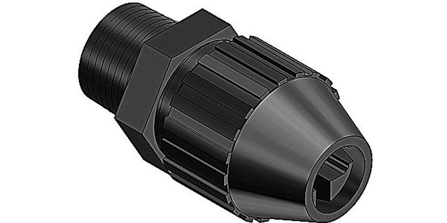 Thomas & Betts 2672 | Cord Connectors-Straight, 1/2 in., Polyamide, Black, Straight, 0.25 to 0.4 in. Cord Range