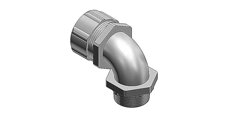 Thomas & Betts 5353 | Connector, 3/4 in., Liquid Tight, Insulated, Malleable Iron, 90 Degree