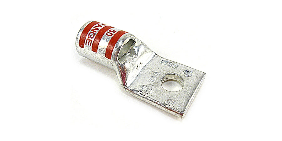 Thomas & Betts 54163-TB | Compression Lug, Standard Barrel, 1-Hole, 3/0 AWG Conductor, Wrought Copper, Orange Color Code