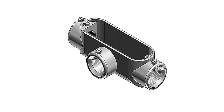 Thomas & Betts BT-6 | Conduit Body, T Configuration, 2 in. Hub, Aluminum, Die-Cast