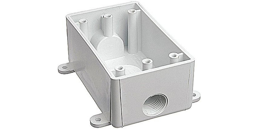 Thomas & Betts E381DW-CAR | Weatherproof Box, Number of Gangs 1, PVC, 16.5 cu. in., White Color