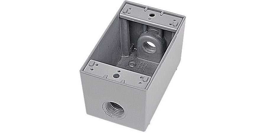 Thomas & Betts IHD3-3 | Weatherproof Box, Aluminum Alloy, Silver, 3 Outlets