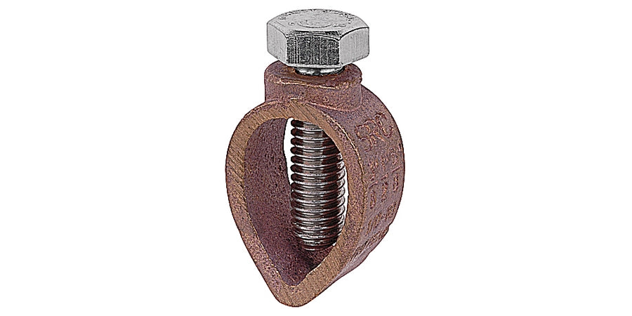 Thomas & Betts JWR | Grounding Rod Clamp, 10 Solid to 1/0 Stranded, Copper, 3/8 to 3/4 in. Rod