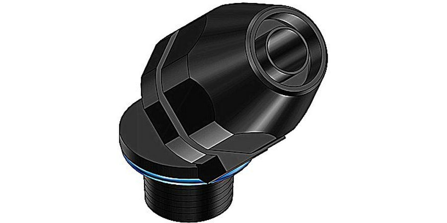 Thomas & Betts LT4150P | Bullet Connector, MNPT, 45 Degree, Thermoplastic, Trade Size 1-1/2 in.