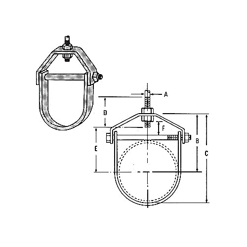 Thomas & Betts C710 3/4 | Superstrut Clevis Hanger, Steel, 3/4 in. Pipe, 1/8 x 1 in.