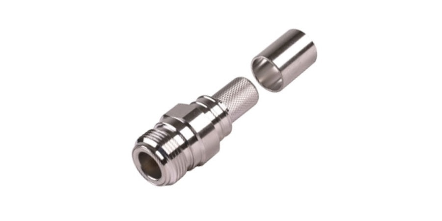 Times Microwave EZ-400-NF-X | Straight Connector, Female Socket Jack, 50 Ohm, 1500 V, 6GHz