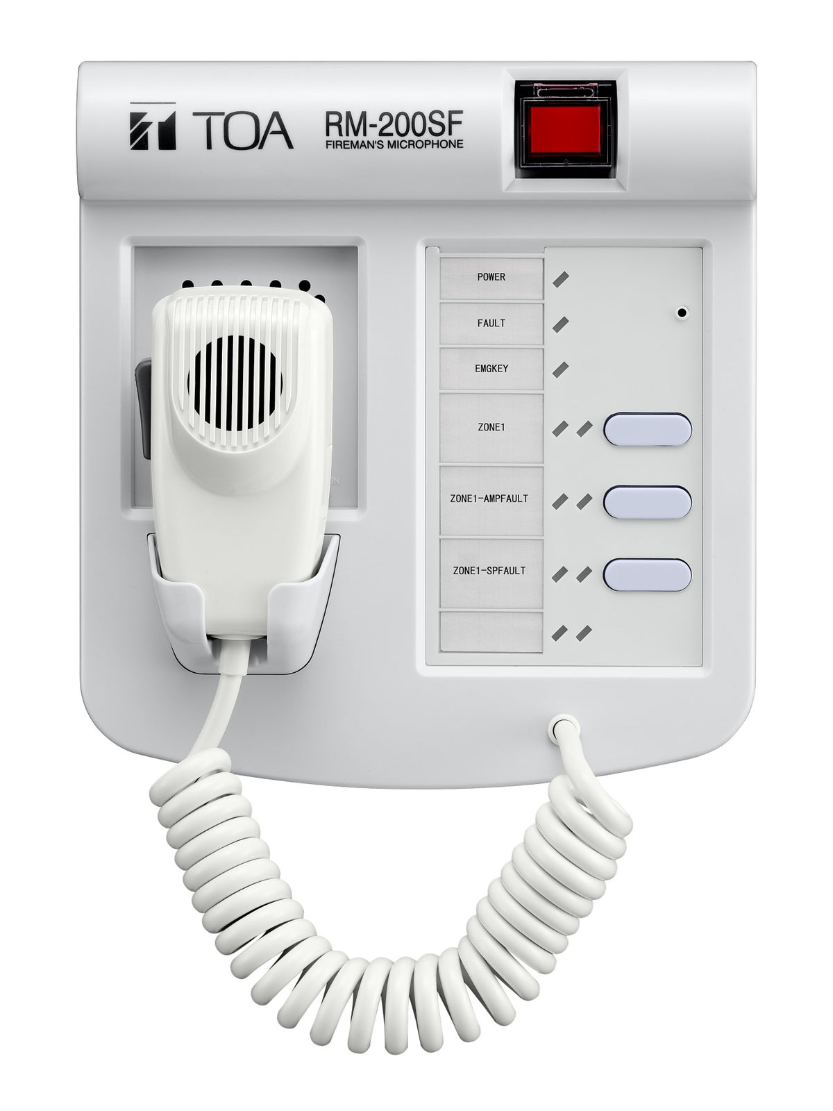 Toa Electronics RM-200SF Fireman Microphone, Unidirectional, Dynamic, M3 Screw Terminal, 24 Volt Dc, 120 Milliampere, 200 Hertz To 15 Kilohertz, 55 Db
