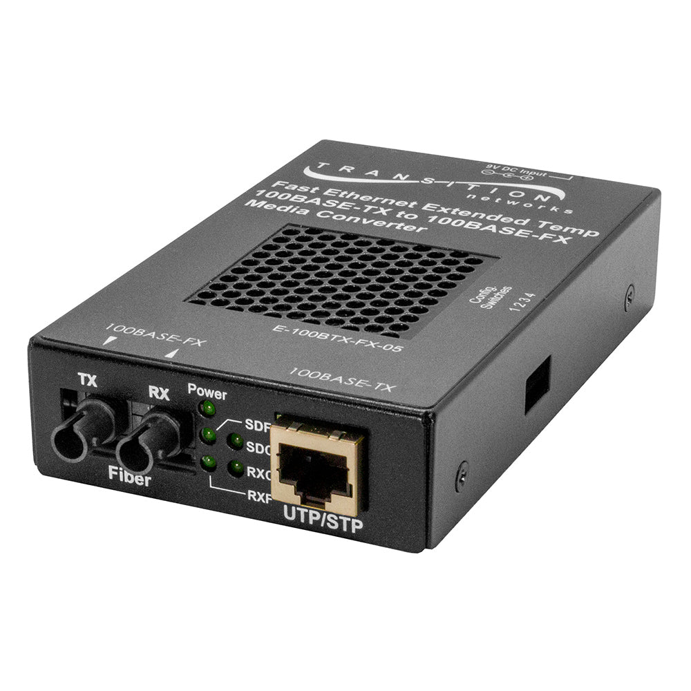Lantronix E100BTXFX05SMHT | 100base-tx Rj45 To 100base-fx, 1310 Nm, Single-mode, Sc, 20 Km