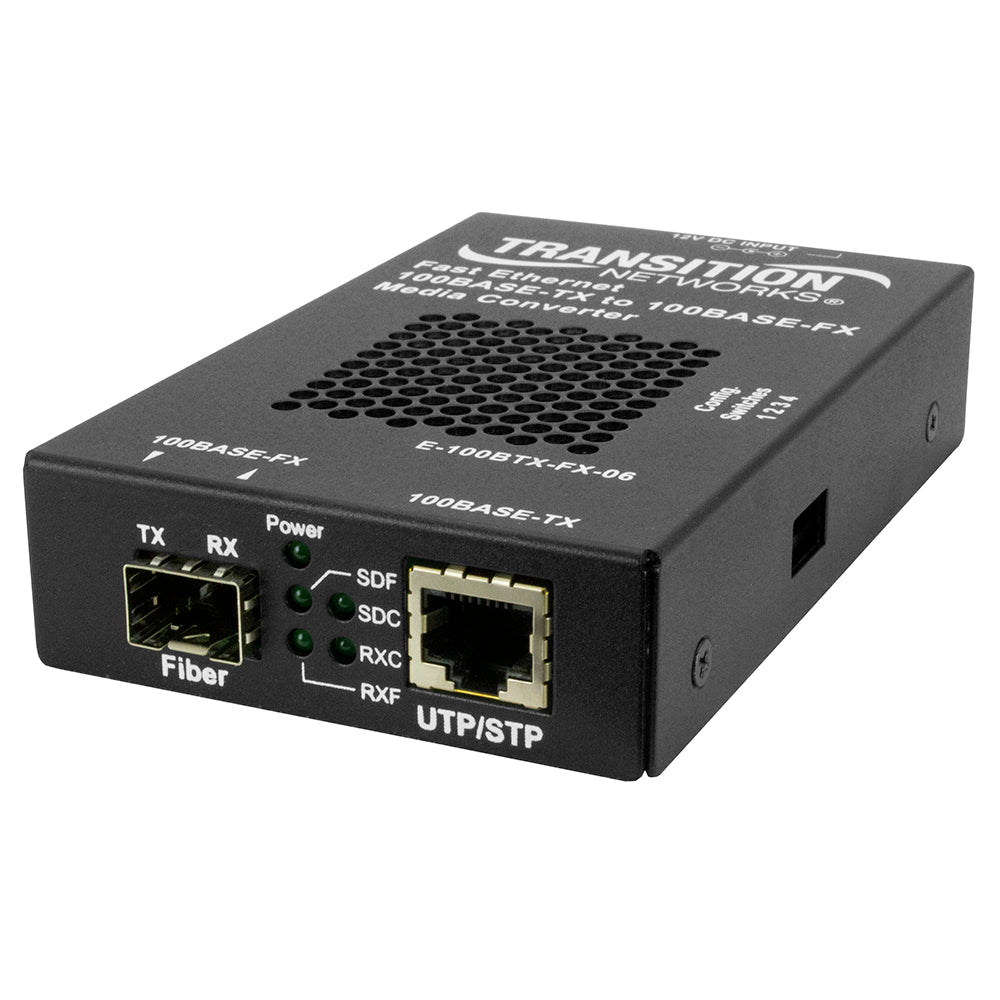 Lantronix E100BTXFX06SMNA | 100base-t Rj-45 To 100base-fx Sm Sc 20km