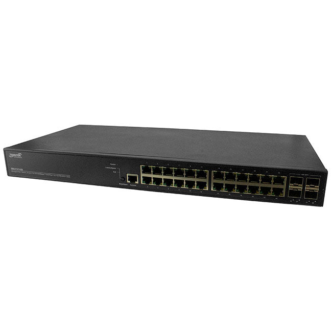 Lantronix SM24TAT4XB-UK | 24-port Gigabit Poe+ With (4) 1g/10g Sfp+, 370 Watt