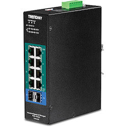 Trendnet TI-PG102I | 10-Port Industrial Gigabit L2 Managed PoE+ DIN-Rail Switch 24 - 57V